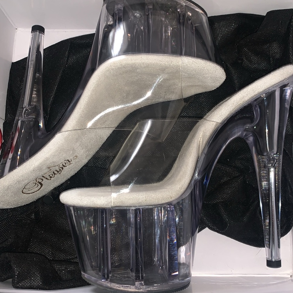 Pleaser Clear Lucite Platform Heels View 2